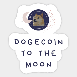 Dogecoin to the Moon Sticker